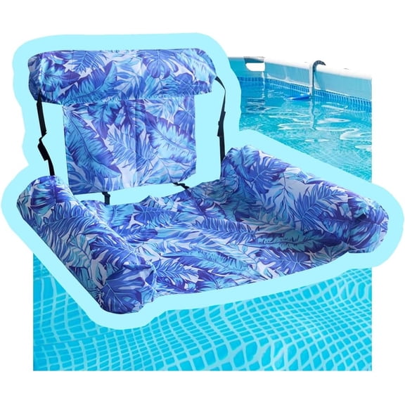 Pool Floats for Adults, Inflatable Pool Float Hammock, 4-in-1 Water Lounger, Saddle, Lounge Chair, Hammock and Drifter for Swimming Pool, Lake, Beach and Outdoor Summer Fun, Maple Leaf