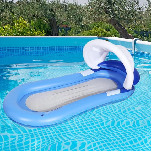 Pool Floats with Canopy Floating Lounge Chairs for Adult Water Floaties Raft with Detachable Sunshade for Outdoor Leisure River Sport Tanning Dock Swimming Laying Island Beach nearby