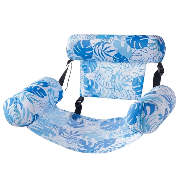 Pool Floats Chairs Adult,Inflatable Pool Lounge,Plant Pattern Floating Mat Hammock,Blow up Water Chairs Noodles rafts for Party Summer Water Beach Fun
