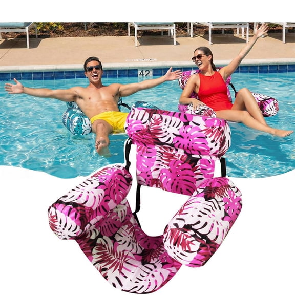 Pool Floats Chairs Adult,Inflatable Pool Lounge,Plant Pattern Floating Mat Hammock,Blow up Water Chairs Noodles rafts for Party Summer Water Beach Fun