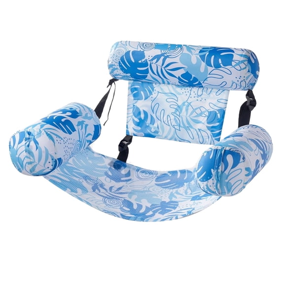 Pool Floats Chairs Adult,Inflatable Pool Lounge,Plant Pattern Floating Mat Hammock,Blow up Water Chairs Noodles rafts for Party Summer Water Beach Fun