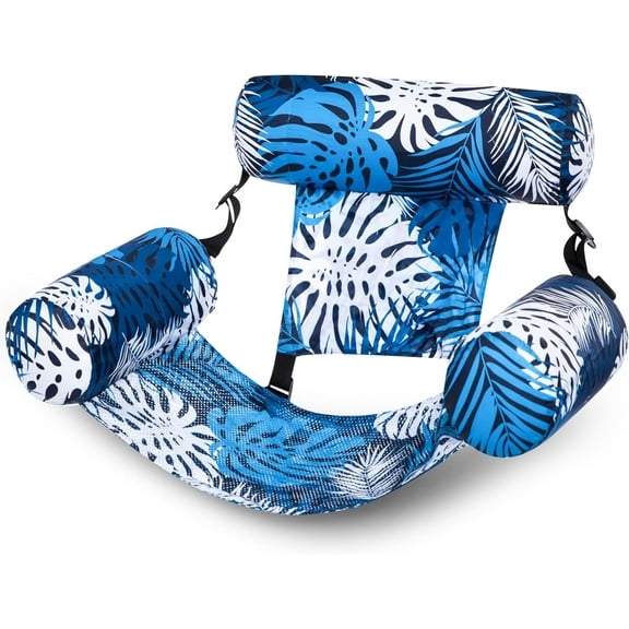 Pool Floats Chairs Adult,Inflatable Pool Lounge,Plant Pattern Floating Mat Hammock,Blow up Water Chairs Noodles rafts for Party Summer Water Beach Fun