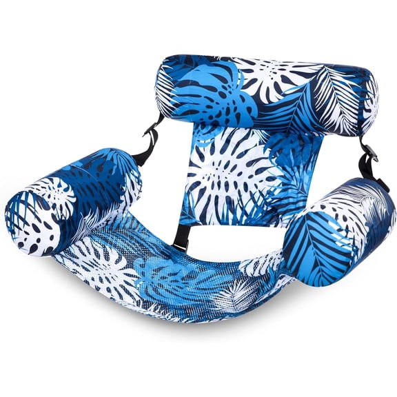 Pool Floats Chairs Adult,Inflatable Pool Lounge,Plant Pattern Floating Mat Hammock,Blow up Water Chairs Noodles rafts for Party Summer Water Beach Fun