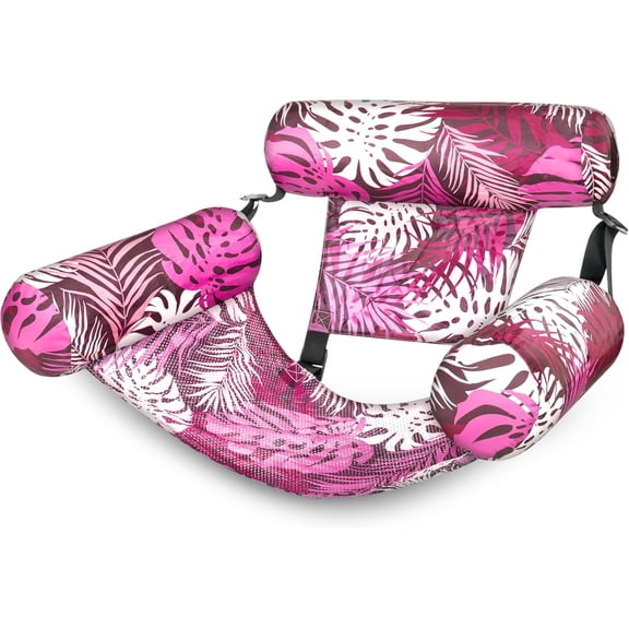 Pool Floats Chairs Adult,Inflatable Pool Lounge,Plant Pattern Floating Mat Hammock,Blow up Water Chairs Noodles rafts for Party Summer Water Beach Fun