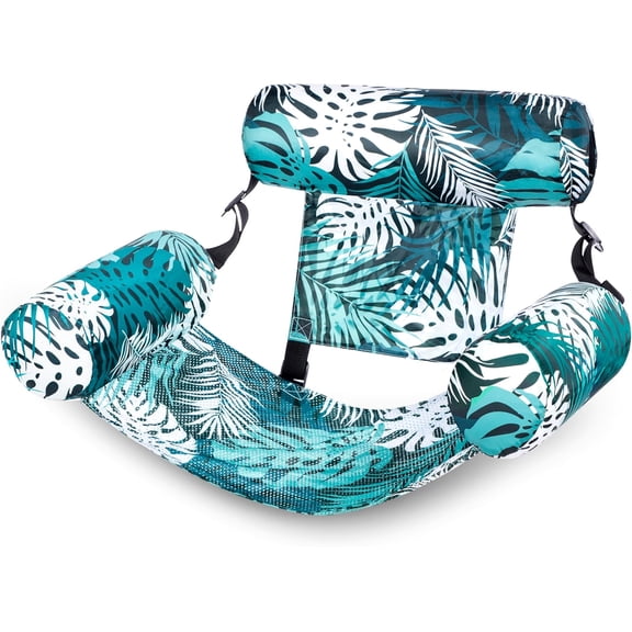 Pool Floats Chairs Adult,Inflatable Pool Lounge,Plant Pattern Floating Mat Hammock,Blow up Water Chairs Noodles rafts for Party Summer Water Beach Fun