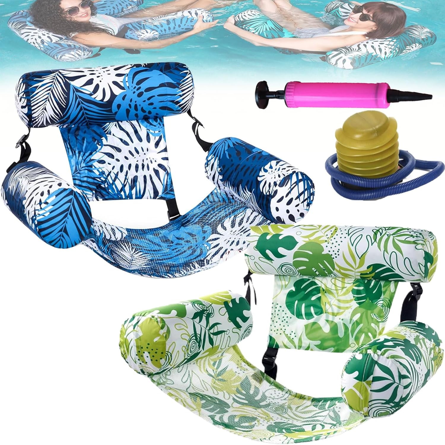 Pool Floats, Inflatable Pool Float Chair for Adults, Adjustable ...