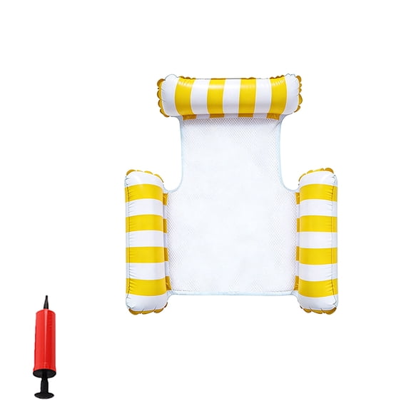 Pool Floats,Lake Floats,Inflatable Water Hammock Floats,4FT Portable Floating Pool Bed Chairs, Swim Lounge Hammock Rafts for Pool(Yellow)