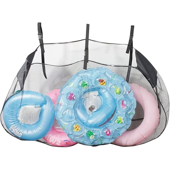 Pool Floats Storage Bag, Foldable Swimming Pool Hanging Mesh Organizer for Balls,Floats,Water Inflatable Toys and Other Pool Accessories