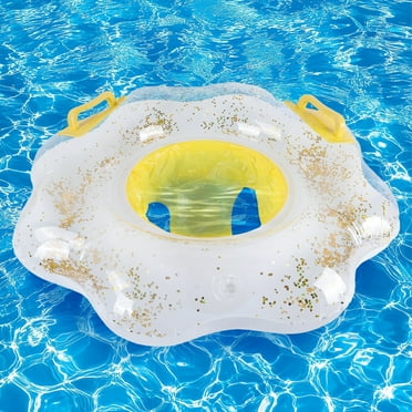 Qoosea Baby Pool Floats, Inflatable Float Raft with Handle Safety Seat, Kids Swimming Ring Water Beach Floaties Party Toys for 1-3 Years