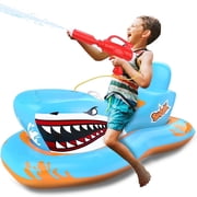 Pool Floats for Kids, Inflatables Shark Ride-on Water Toys with Watergun Swimming Game Boy Girl 3-12
