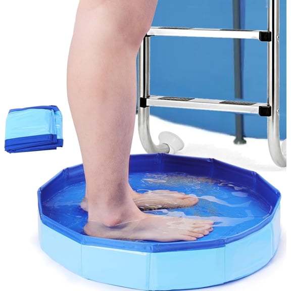 Song Yu Above Ground Pool Foot Bath - Portable, Foldable Foot Soaking Basin, Keeps Feet Sand-Free for Cleaner Pool Entry, Compact, Blue