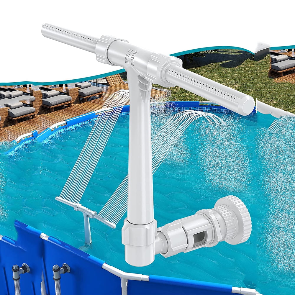 Pool Fountain for Above and InGround Pools, Adjustable Dual Spray Waterfall Sprinkler Cooler