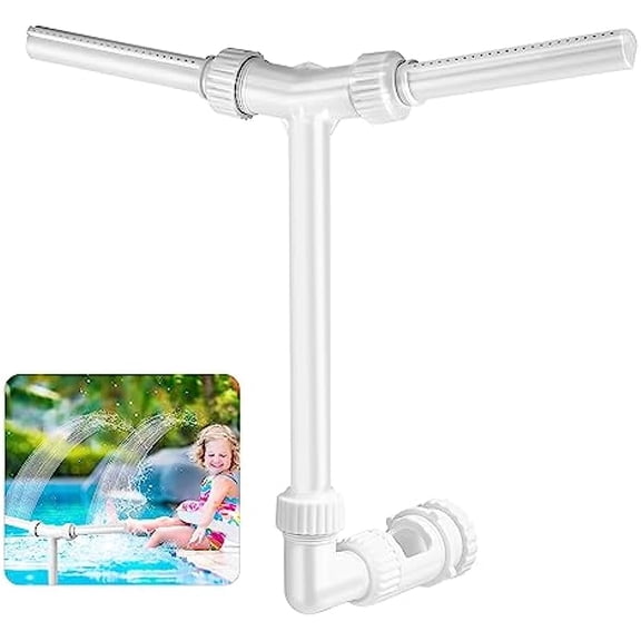 Pool Fountain, Adjustable Water Fountain Dual Spray Swimming Pool Fountain with Adapter for Outdoor Inground and Above Ground Pools for 1.5/2.2inch Return Sprinklers