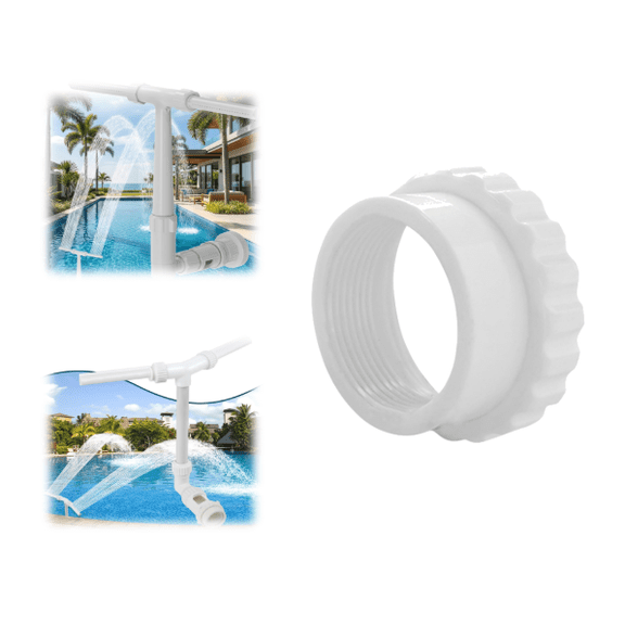 Pool Fountain for Above Ground & Inground Pools, Dual-Jet Adjustable Waterfall Spray Head, 360° Direction, Universal Fitting Design (Dual-Head Adapter (No Fountain))