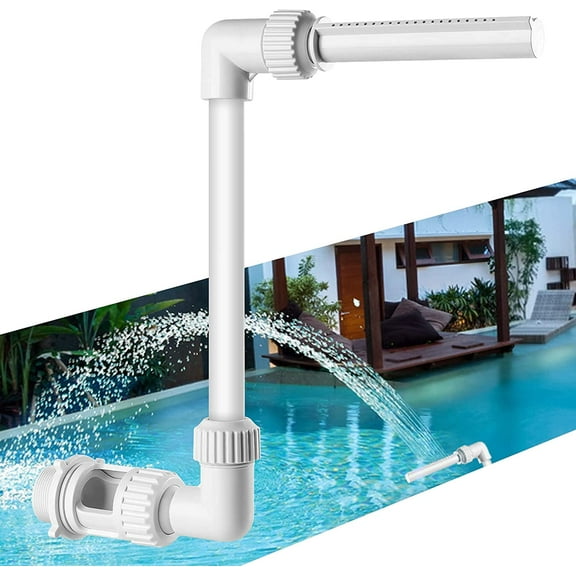 Pool Fountain Waterfall Spray, Adjustable Water Fun Sprinklers Cool Pool Accessories Decor, Fits Most 1.5" In Ground & Above Ground Return Jets