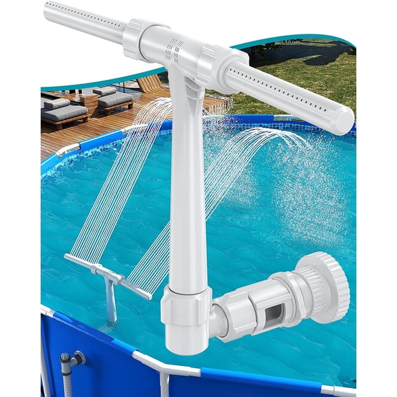 Pool Fountain for Above and In-Ground Pools, Adjustable Dual Spray Waterfall Sprinkler Cooler Pool, Swimming Spa Water Fountain, High-Pressure