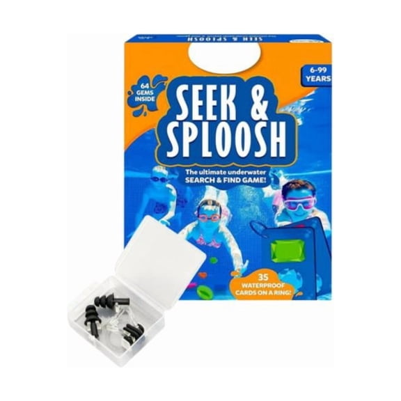 Pool Games,Pool Game See-k & Splash,Search & Find Water Activity,Swimming Pool Dive Game for Summer Fun & Gifts,Includes 64 Colorful Gems & 35 Waterproof Game Cards