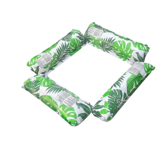 Pool Hammock Float For Ultimate Summer Water Relaxation, Beautiful Leaf Pattern Four Tube Pool Hammock Float With Mesh Center, Premium Inflatable Water Bed And Lounger Pool Hammock Float