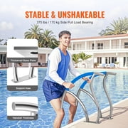 2 PCS 30 x 30 Pool Handrails, 304 Stainless Steel Swimming Pool Safety Railings with Base Plates, Non-Slip Grip Covers and Install Accessories for Indoor Outdoor Pools, Spas and Decks