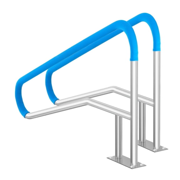 Pool Handrail 2 Pack, Stainless Steel 55" Pool Railing for Decks, Indoor/Outdoor Pool Grab Bar, Rust-Proof Handrails w/ Grip, Spa Safety Rail