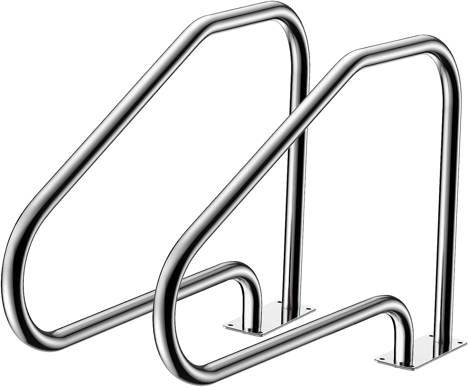 Pool Handrail, 2PCS Stainless Steel Swimming Pool Railings For Inground