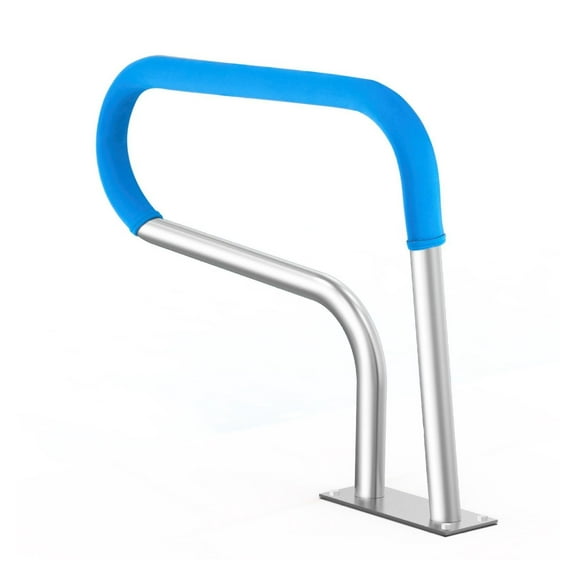 Pool Handrail, 32" x 23" Stainless Steel Railing for Pools, Safety Grab Bar with Base Plate for Indoor/Outdoor Use, Rust-Proof Grip for Spas