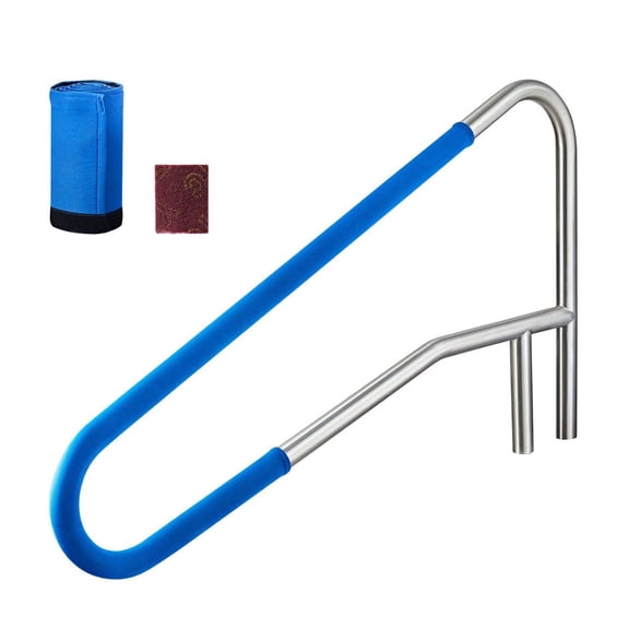 Pool Handrail 54 x 32 Inch, 220lbs Capacity Stainless Steel Pool Rail, Heavy Duty Swimming Pool Handrails for Inground Pools, Detachable Grip, Recessed/Base Mount