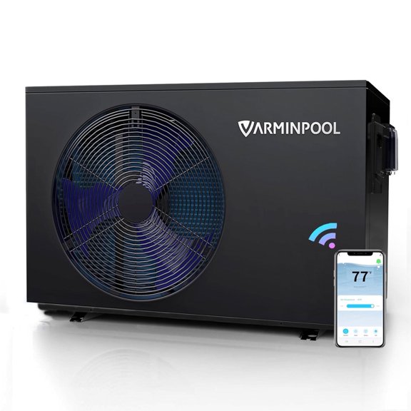 Varminpool Pool Heater Pump, Electric 110V, 30000 BTU, Up to 8000 Gallons, with Cooling and Heating Mode, for Above Ground and Inground Pools