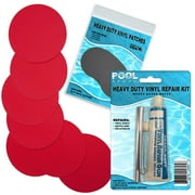 Pool Above Heavy Duty Vinyl Repair Patch Kit for Above-Ground Pool Liner Repair; Glue and Patch Inflatables; Boat; Raft; Kayak; Air Beds; Inflatable Mattress Repair Red