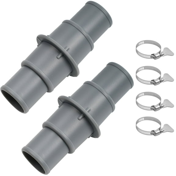 Pool Hose Adapter Connector Coupling 1-1/4" or 1-1/2" Plastic Pool Vacuum Hose Adapter for Swimming Pool Vacuums, Cleaners or Filter Pump Hoses - 2 Pack