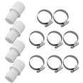 thumbnail image 1 of Pool Hose Adapter Kit 4 Piece Hose Fitting 8 Piece Hose Clamp Double Nozzle for Swimming Pool and 32mm to 38mm Diameter, 1 of 6