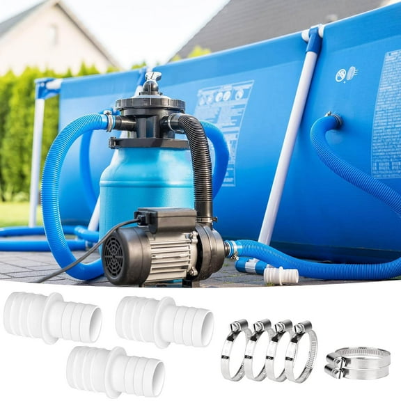 Pool Hose Adapter Set, Stainless Steel Clamp Connector for Vacuum Cleaner, Universal Coupling Pipe Fitting for Filter Pump, Durable Maintenance Hardware for Pool, by UKHCCC