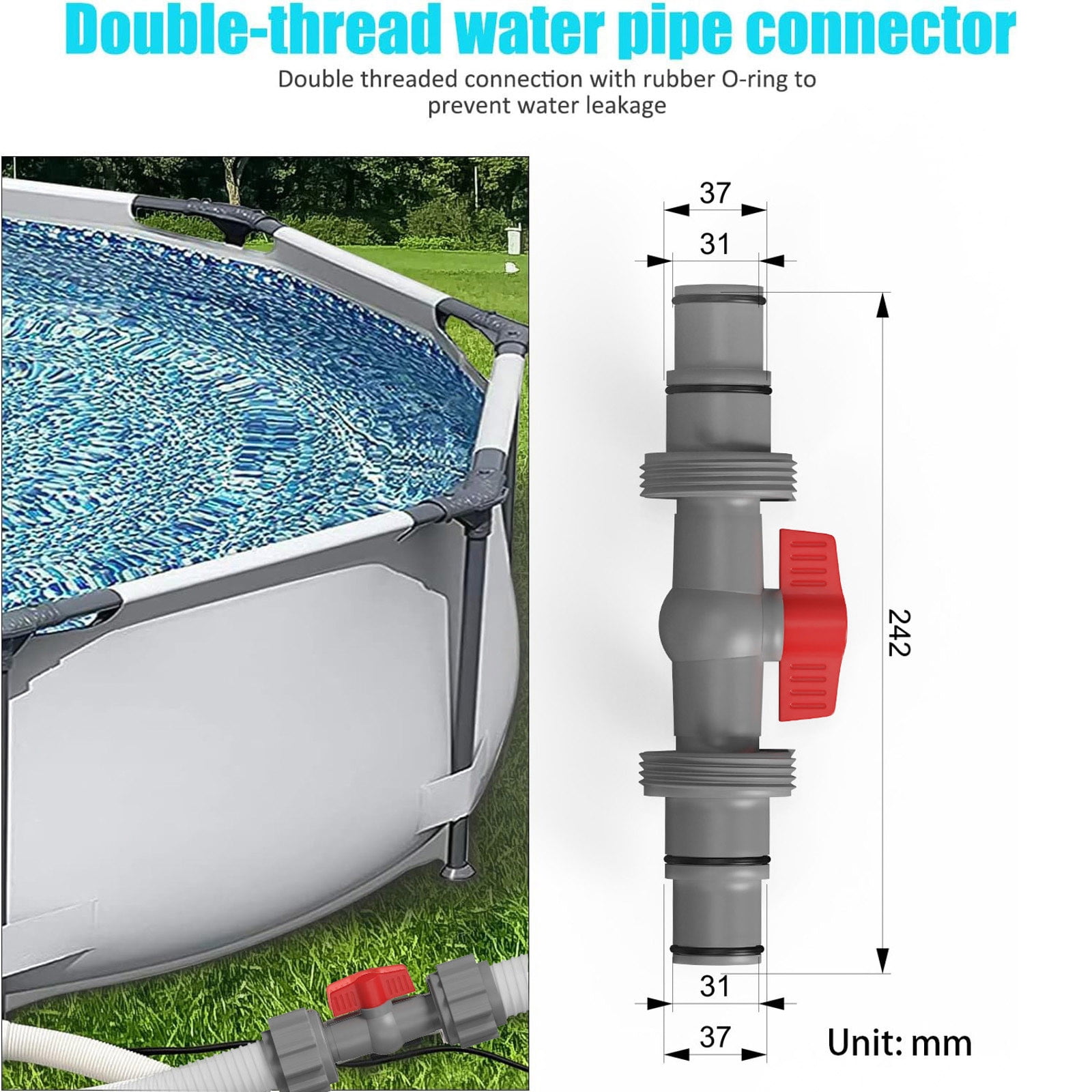 Pool Hose Connector, 1.5