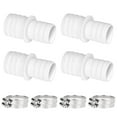 thumbnail image 1 of Pool Hose Connector Coupling Adapter | Swimming Pool Vacuum Hose Fitting | 1-1/4 & 1-1/2 Inch Diameter | Filter Pump Extension | Stainless Steel Adjustable Clamps | 4-Pack Adapters & 8 Clamps, 1 of 8