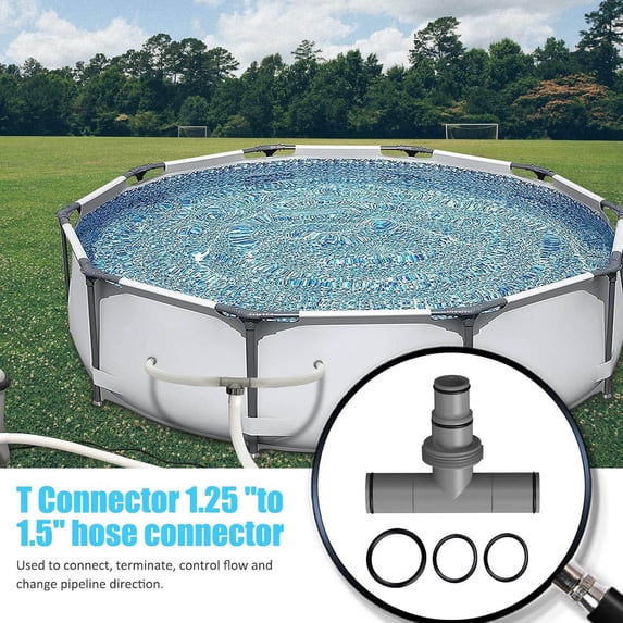 Plumbing Fittings Pool Hose Connector 15" T Joint Adapter for Above Ground Pools Double Leak Proof Design Replacement Parts