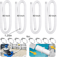thumbnail image 1 of Pool Hose Replacement Set | 4-Pack 1.25 Inch Diameter x 39 Inch Long | Above Ground Pool Pump & Filter Connection | Flexible Polyethylene Tubing | Leak-Proof | 8 Stainless Steel Clamps Included, 1 of 6