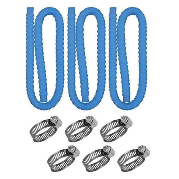 Pool Hoses for Above Ground Pools 1/4, 39" Pool Hoses for Above Ground Pools, Long Replacement Pool Filter Pump Hoses Water Pump Hose with 6 Metal Clamps