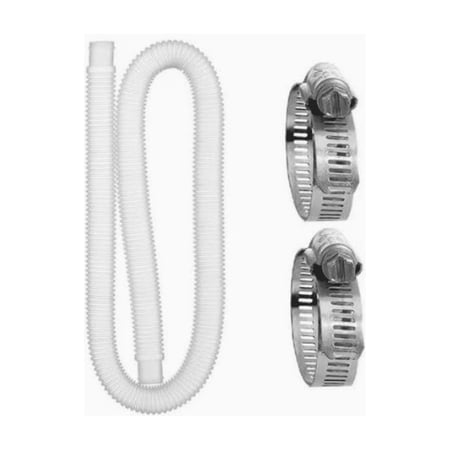Pool Hoses for Above Ground Pools 1.5" x 59" Pool Pump Hoses Replacement,Leak-Proof Filter Pump Hose with 8 Metal Thumb Clamps, Compatible with Pool Filter Pump 607, 637 (White) 1 pcs