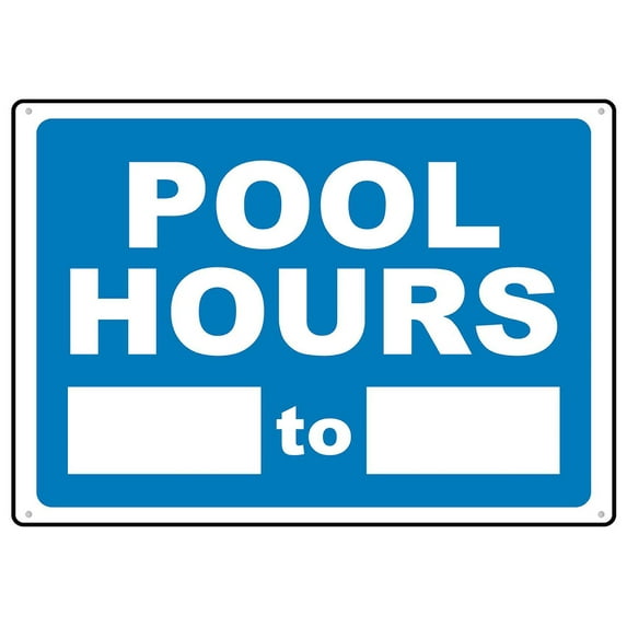 Pool Hours Sign 12X8 Inch Aluminum Uv Ink Printed For House And Business
