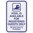 thumbnail image 1 of Pool Is Available For Registered Guests Only Sign, Pool Sign,, 1 of 1