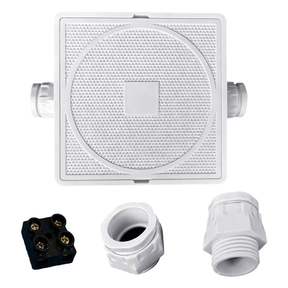 Pool Junction Box for Underwater Pool Light Wire Connection, ABS Housing with Side Entry Ports and Terminal Block,Pool E
