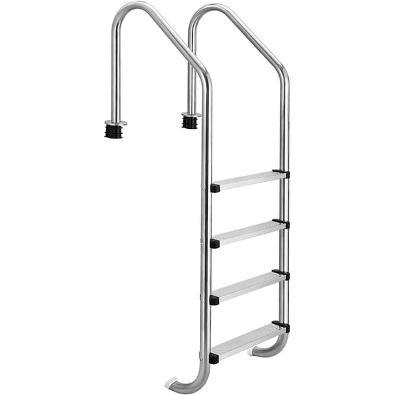 Pool Ladder, 304 Stainless Steel Swimming Pool Ladder, Heavy Duty Pool Escalator, 4 Step Pool Pedal Ladder, for Above Ground Pools Stair Entry System, with Handrails