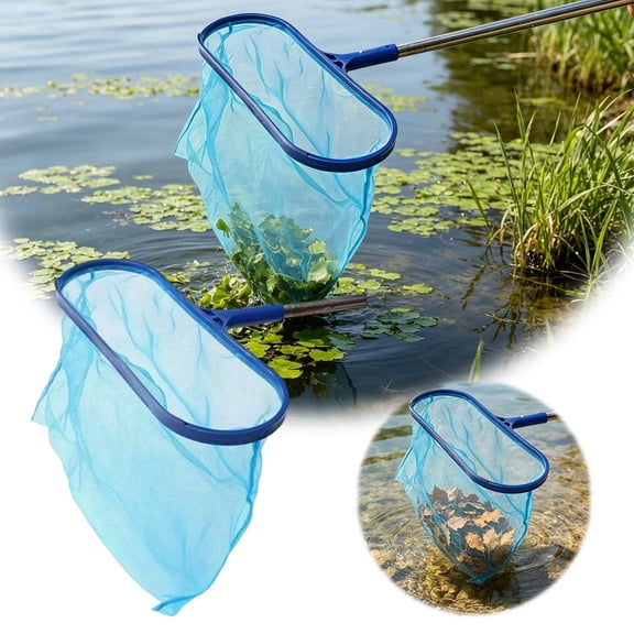 Pool Leaf Skimmer Net Fine Mesh Pool Rake Head For Above Ground Inground Pool Pond Cleaning(Blue-30Cm)