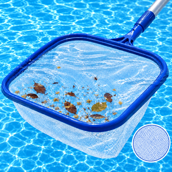 GAZILY Pool Skimmer Net with 48-Inch Detachable Aluminum Pole, Lightweight Fine Mesh Pool Leaf Net for Leaves, Bugs & Debris, Above Ground Pool Accessories and Inground Pools