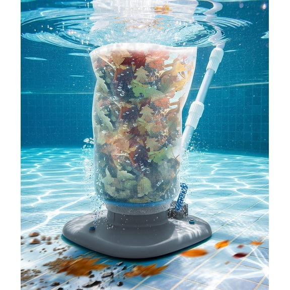 Pool Leaf Vacuum with Telescopic Pole – 83GPM Cordless Rechargeable Pool Vacuum for Inground & Above Ground Pools, Spa & Hot Tub – 2 Mesh Bags, Ideal for Heavy Debris Areas