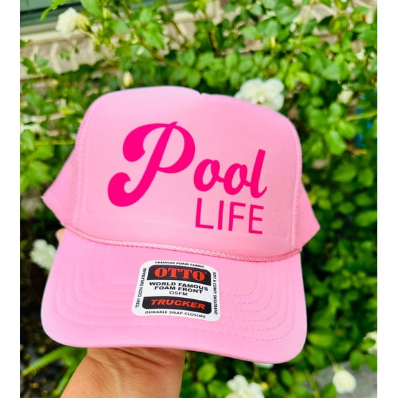 Southern Attitude Designs-Pool Life Light Pink Unisex Foam Trucker Hat