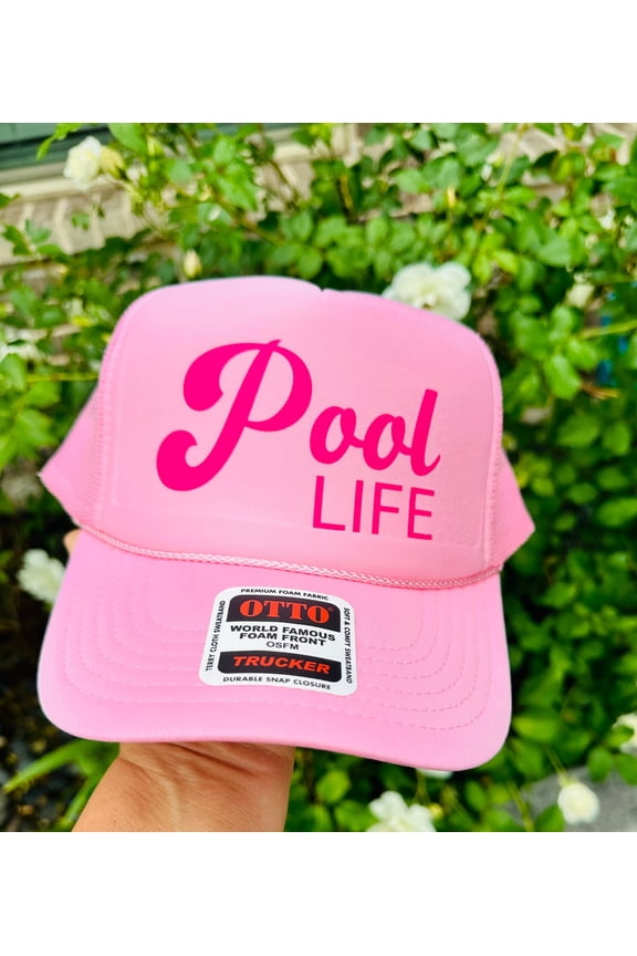 Designs-Pool Life Light Pink Unisex Foam Trucker Hat