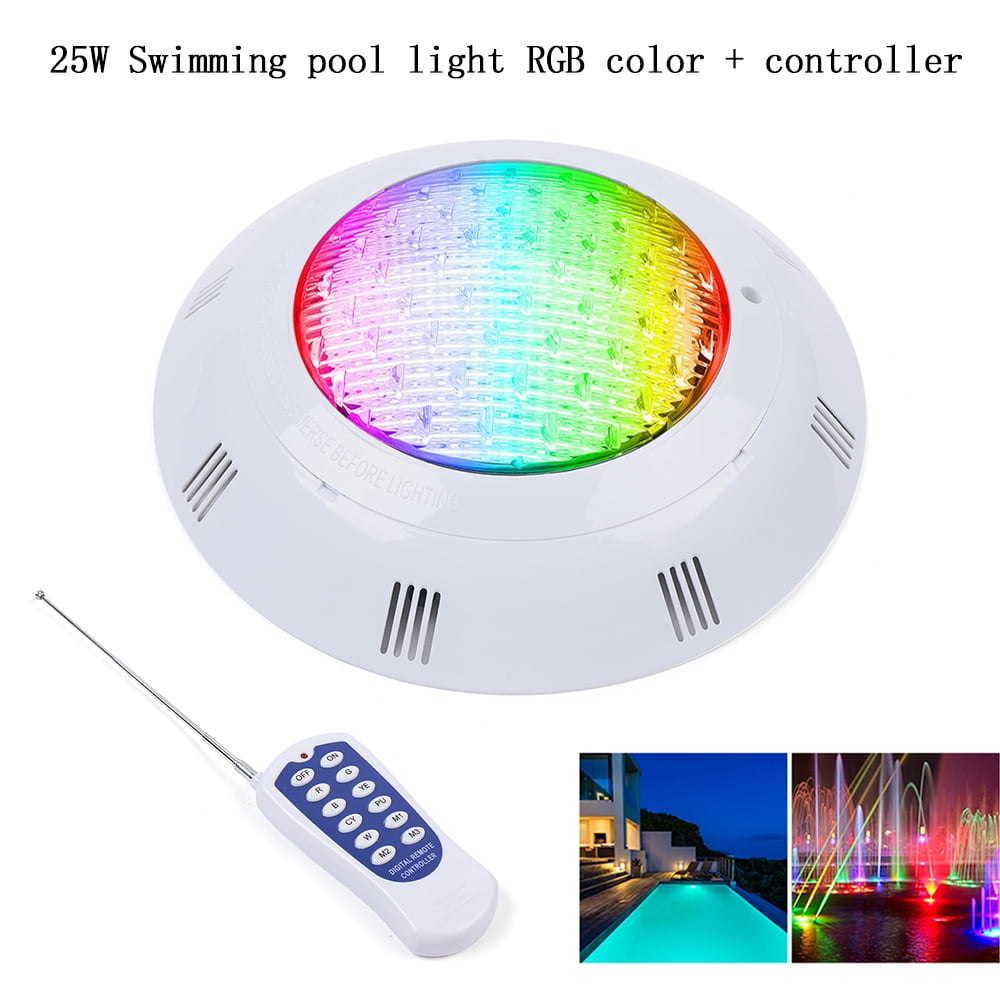 Pool Light, 25W RGB Color Changing Underwater Light with Remote Control ...