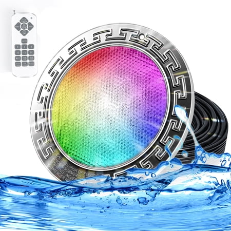 Pool Light for Inground Pool, 10 Inch LED RGBW Color Changing Inground Pool and Spa Light, IP68 Waterproof Pool Lights for Above Ground Pools, 12V AC, 50ft Cord, Remote Control, Fits 10" Pool Niche price history and forecast - Foxlux