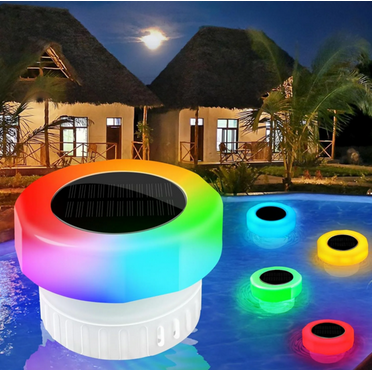 Pool Lights for Above Ground Pools,Pool Chlorine Floater-Chlorine Tablet Floater with Solar Light,Floating Chlorine Dispenser Fit 1" and 3" Chlorine Tabs(1pc 4.5in)
